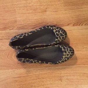 Leopard Print Croc Flats